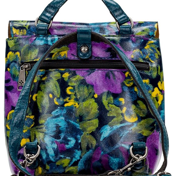 Vatoni Patricia Nash Blue Leather Floral Backpack - Showstopper NEW main image 3